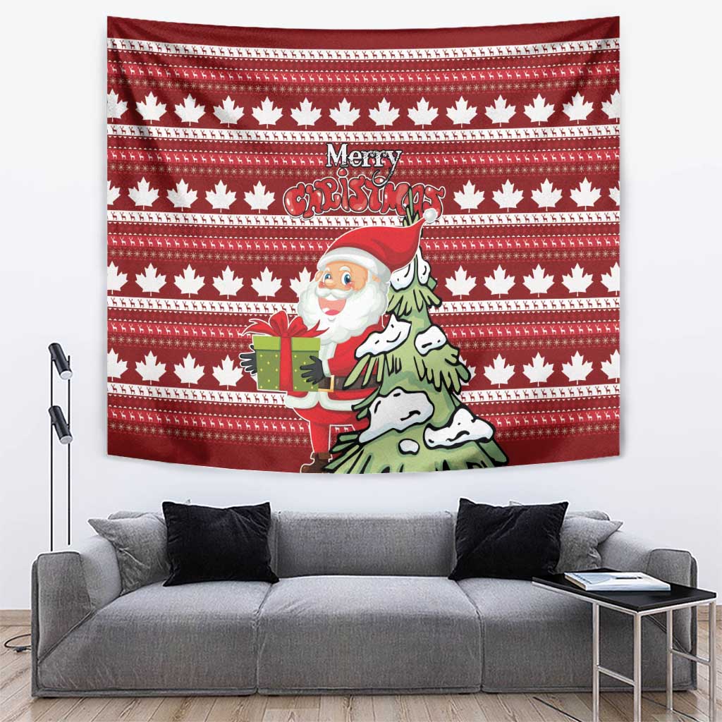 Canada Christmas Tapestry Maple Leaf Pattern - Wonder Print Shop