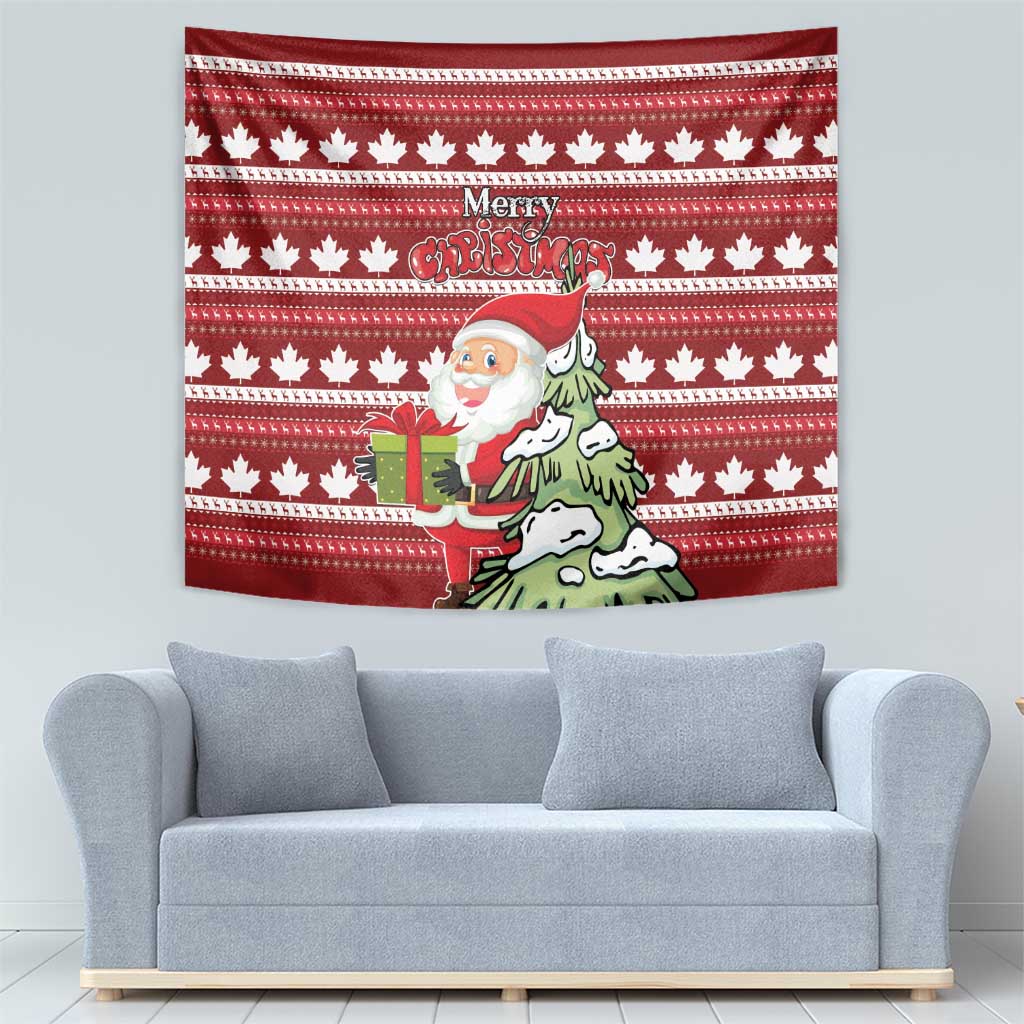 Canada Christmas Tapestry Maple Leaf Pattern - Wonder Print Shop