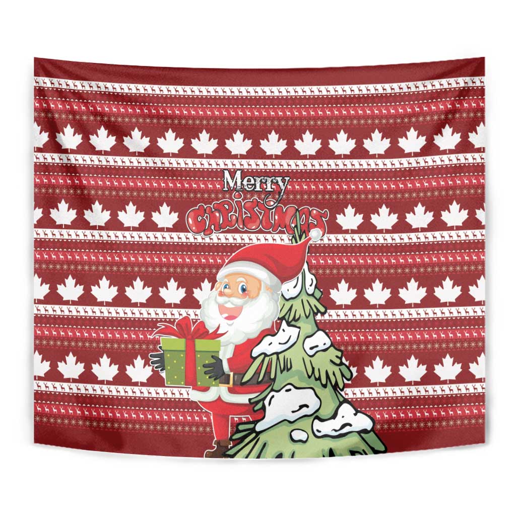 Canada Christmas Tapestry Maple Leaf Pattern - Wonder Print Shop