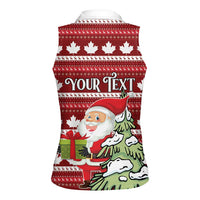 Personalized Canada Christmas Women Sleeveless Polo Shirt Maple Leaf Pattern - Wonder Print Shop