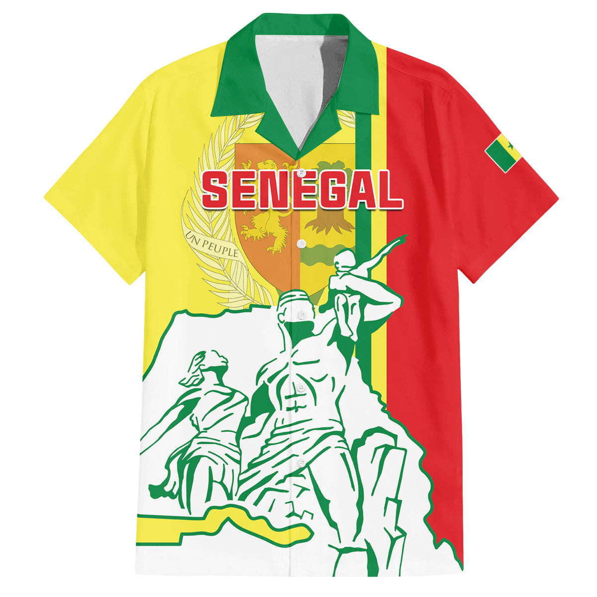 Senegal Independence Day Family Matching Off Shoulder Maxi Dress and Hawaiian Shirt Un Peuple Un But Une Foi 64th Anniversary - Wonder Print Shop