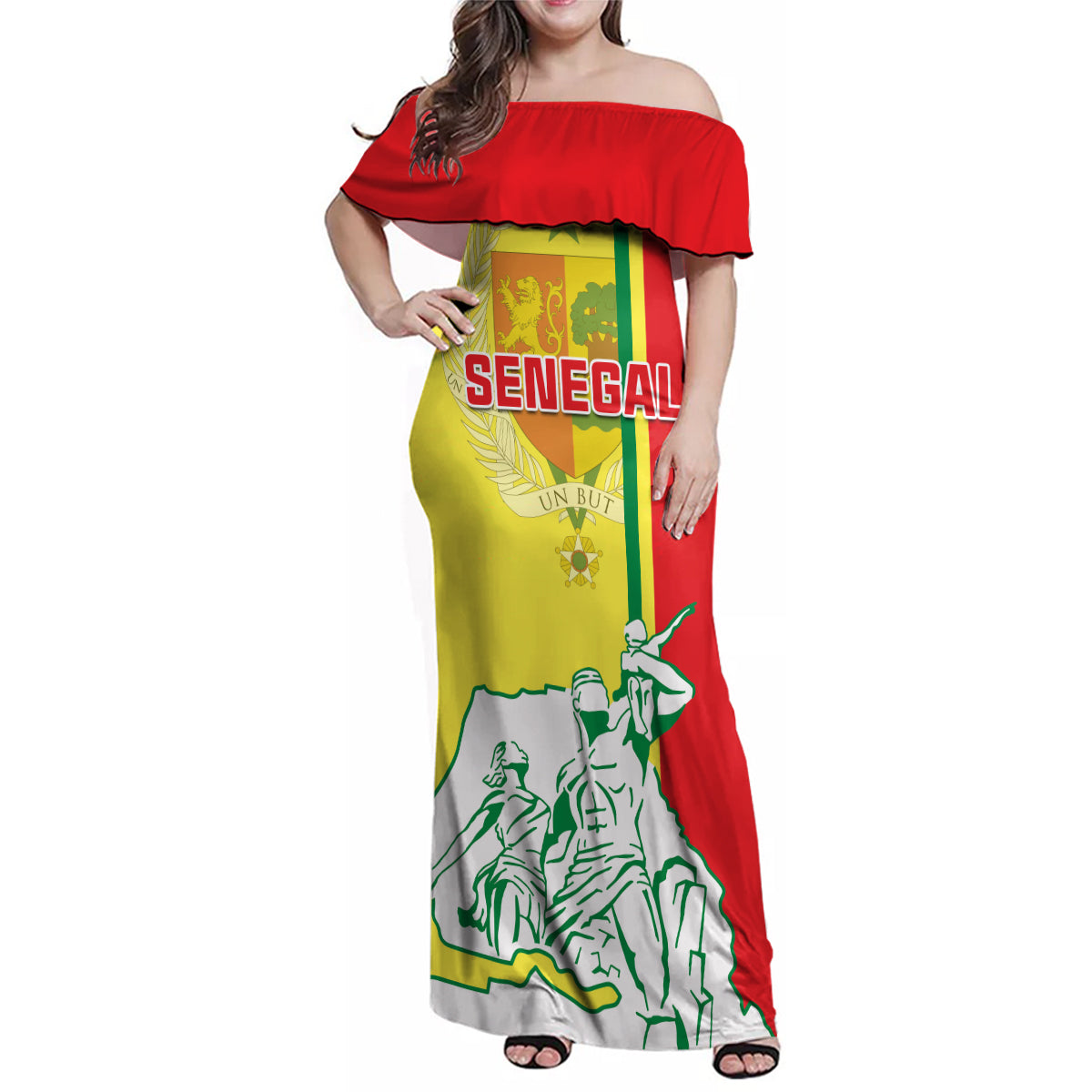 Senegal Independence Day Family Matching Off Shoulder Maxi Dress and Hawaiian Shirt Un Peuple Un But Une Foi 64th Anniversary - Wonder Print Shop