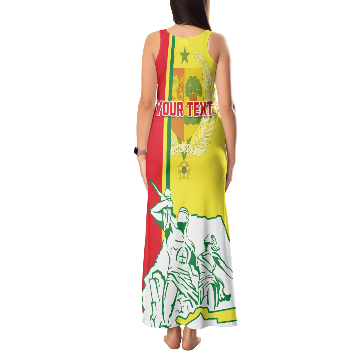 Senegal Independence Day Tank Maxi Dress Un Peuple Un But Une Foi 64th Anniversary - Wonder Print Shop