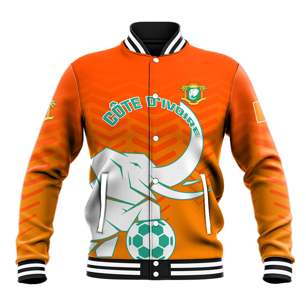 Ivory Coast Football Baseball Jacket Go Les Elephants - Wonder Print Shop