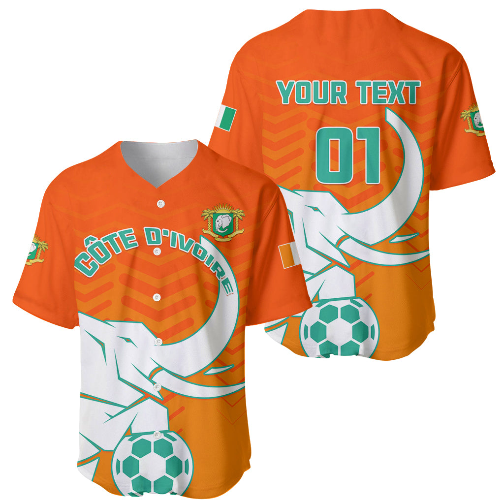Ivory Coast Football Baseball Jersey Go Les Elephants - Wonder Print Shop