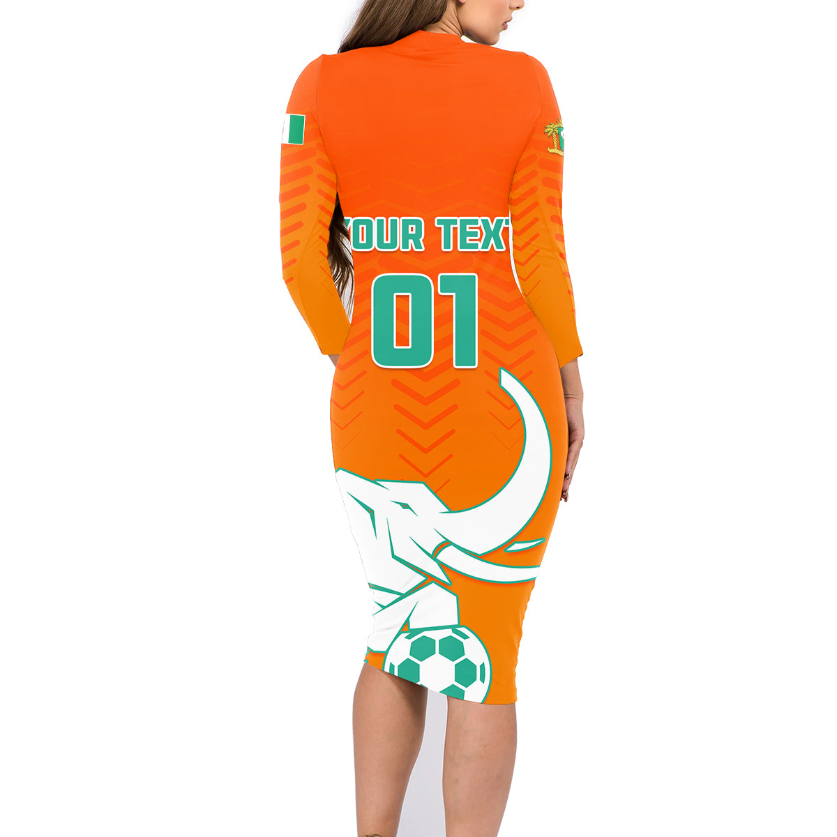 Ivory Coast Football Family Matching Long Sleeve Bodycon Dress and Hawaiian Shirt Go Les Elephants - Wonder Print Shop