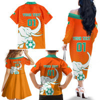 Ivory Coast Football Family Matching Off Shoulder Long Sleeve Dress and Hawaiian Shirt Go Les Elephants - Wonder Print Shop