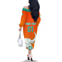 Ivory Coast Football Family Matching Off Shoulder Long Sleeve Dress and Hawaiian Shirt Go Les Elephants - Wonder Print Shop