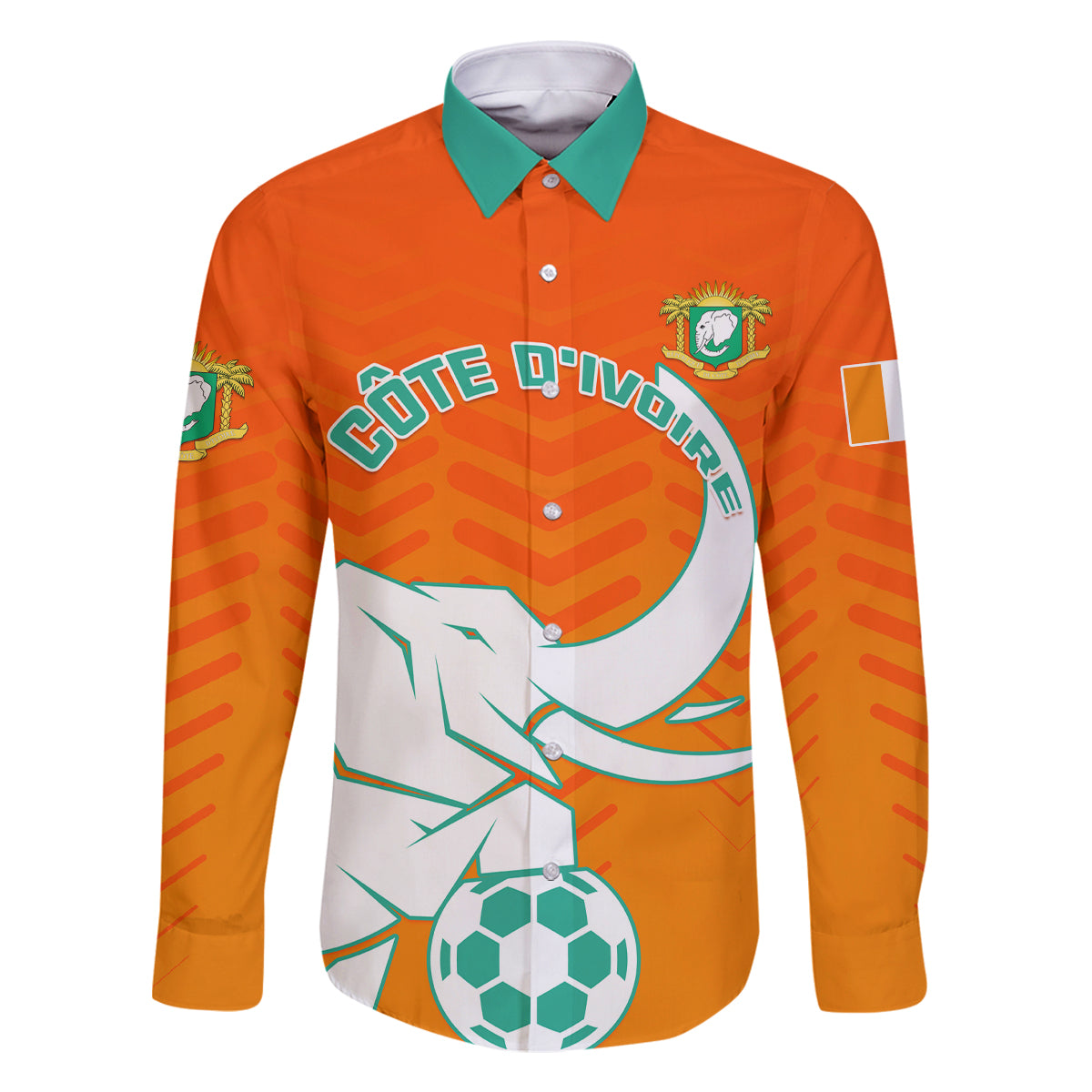 Ivory Coast Football Family Matching Off Shoulder Maxi Dress and Hawaiian Shirt Go Les Elephants - Wonder Print Shop