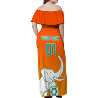 Ivory Coast Football Family Matching Off Shoulder Maxi Dress and Hawaiian Shirt Go Les Elephants - Wonder Print Shop