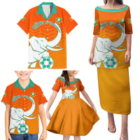 Ivory Coast Football Family Matching Puletasi and Hawaiian Shirt Go Les Elephants - Wonder Print Shop