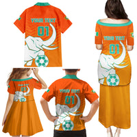 Ivory Coast Football Family Matching Puletasi and Hawaiian Shirt Go Les Elephants - Wonder Print Shop