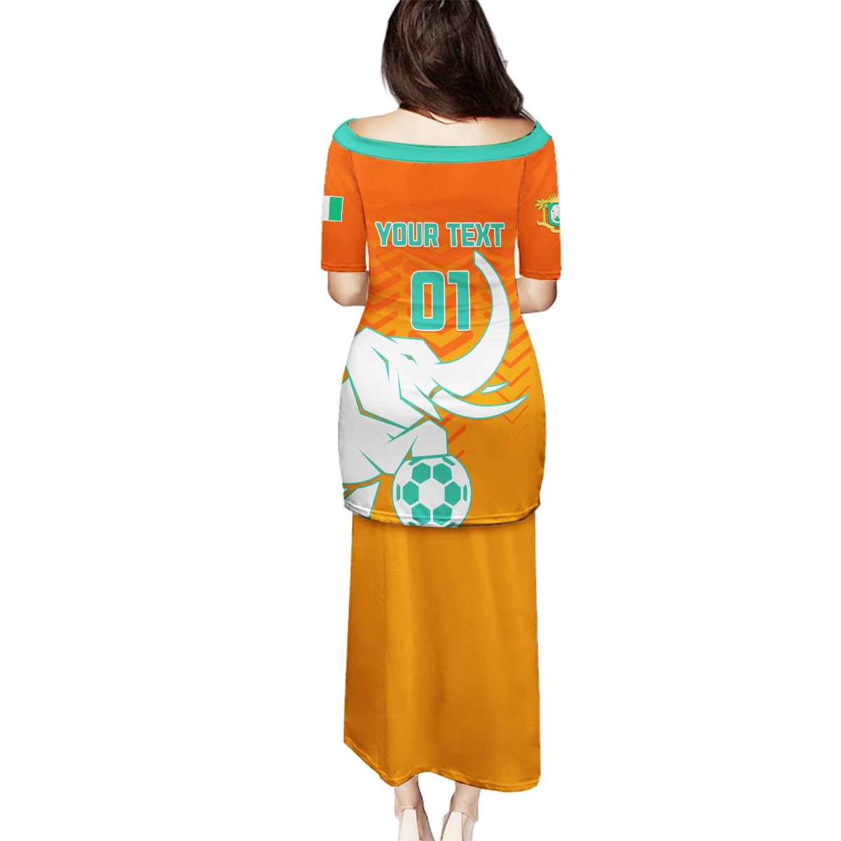 Ivory Coast Football Family Matching Puletasi and Hawaiian Shirt Go Les Elephants - Wonder Print Shop