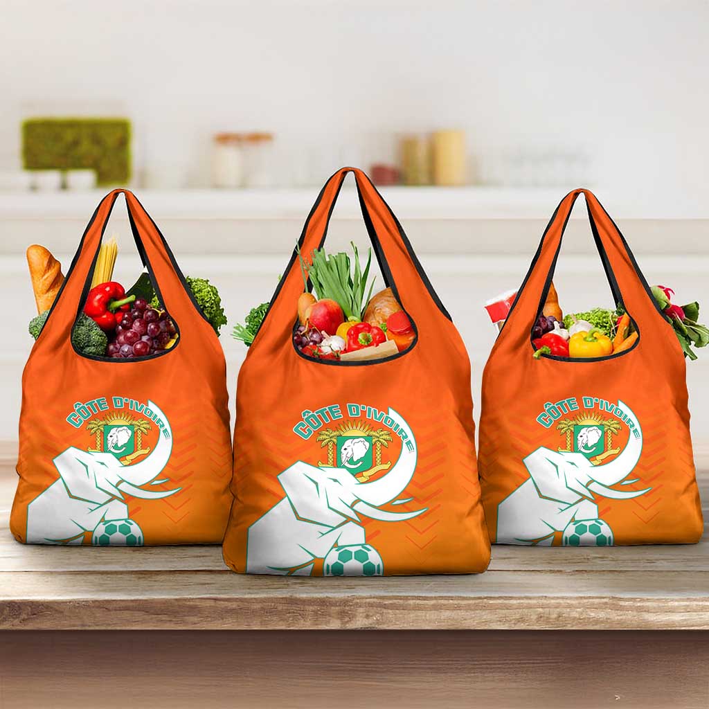 Ivory Coast Football Grocery Bag Go Les Elephants