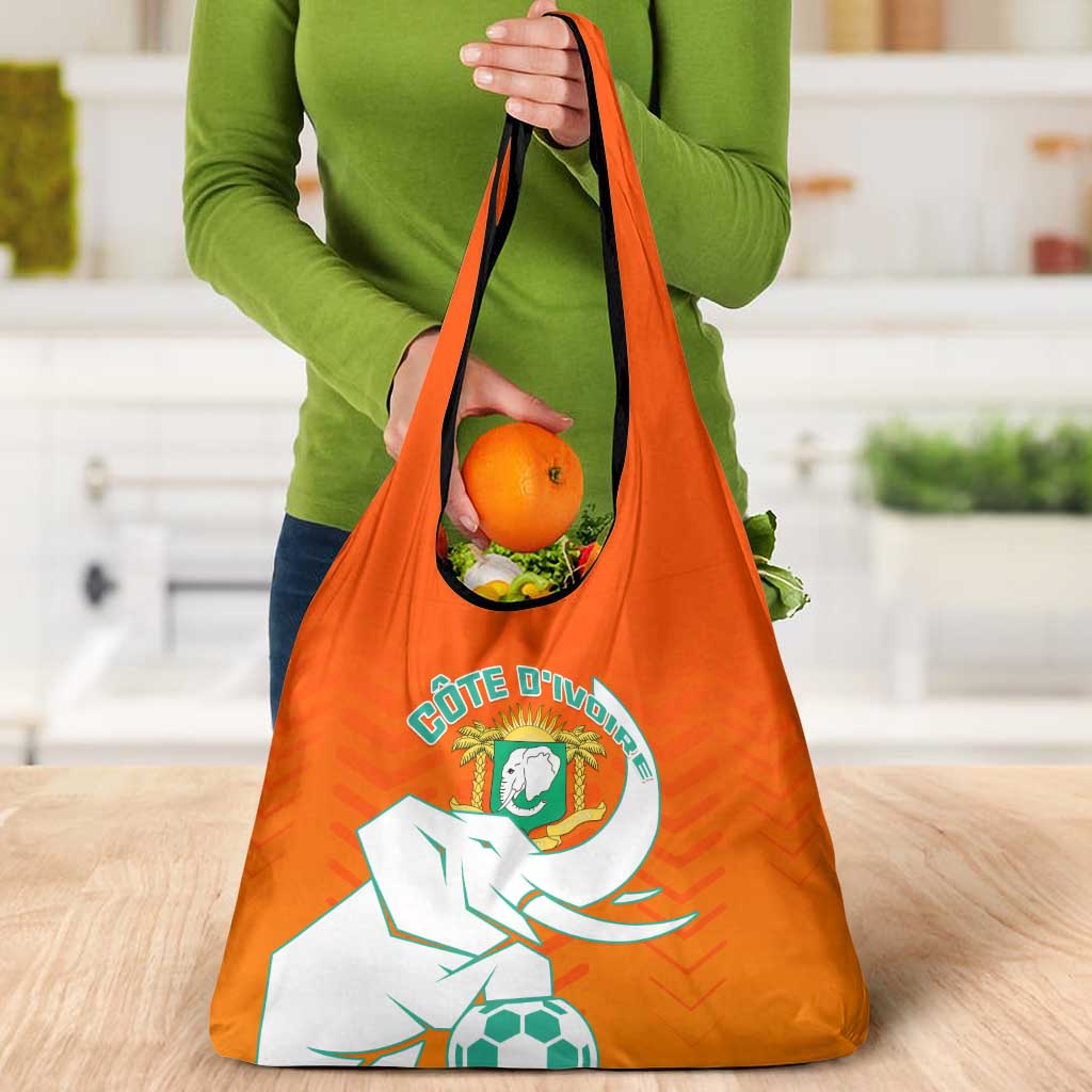 Ivory Coast Football Grocery Bag Go Les Elephants