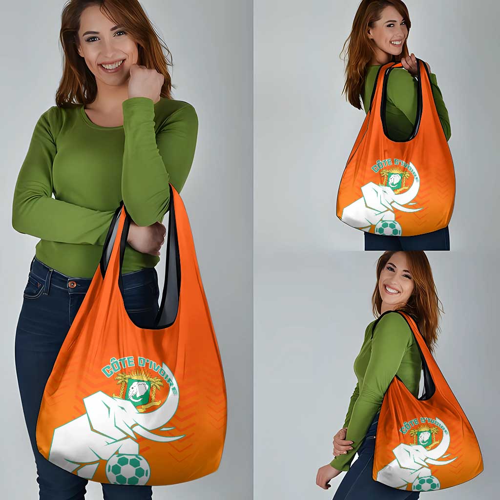Ivory Coast Football Grocery Bag Go Les Elephants