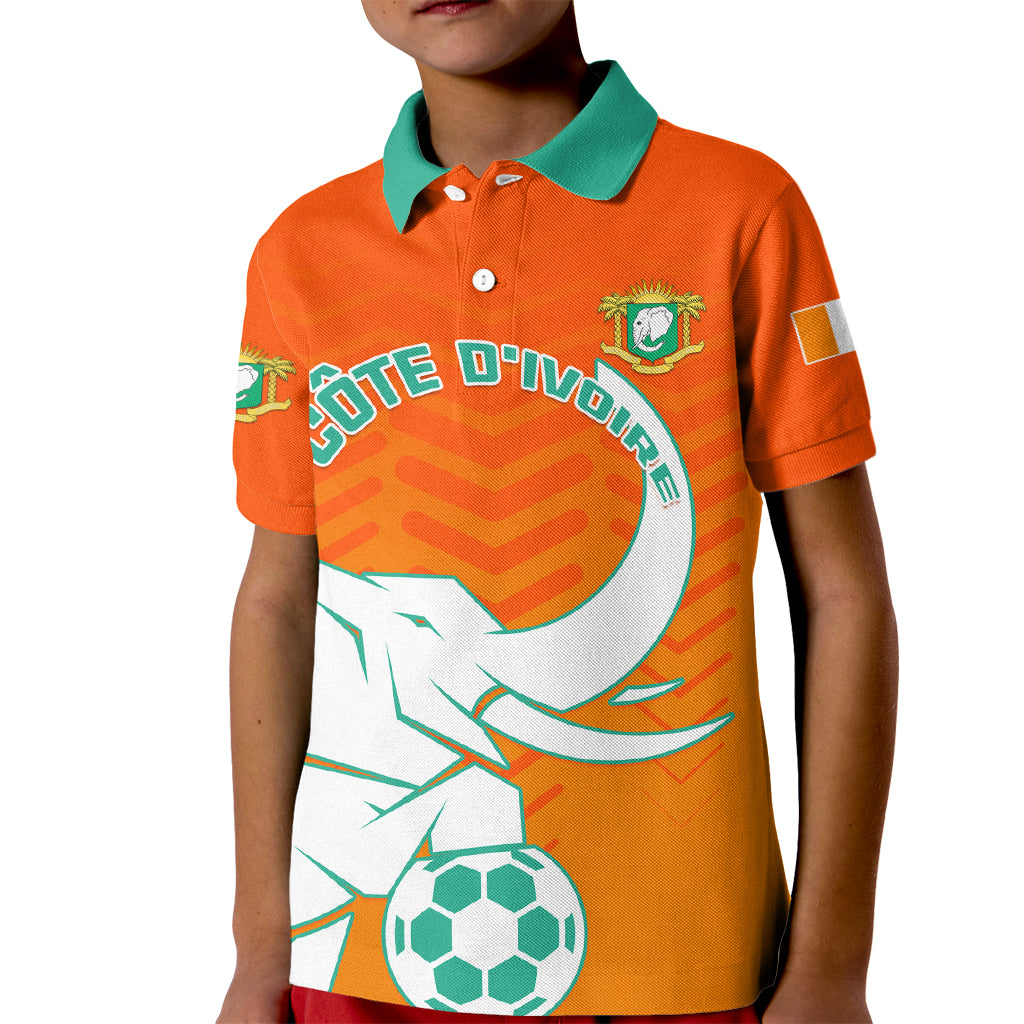Ivory Coast Football Kid Polo Shirt Go Les Elephants - Wonder Print Shop