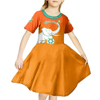 Ivory Coast Football Kid Short Sleeve Dress Go Les Elephants - Wonder Print Shop