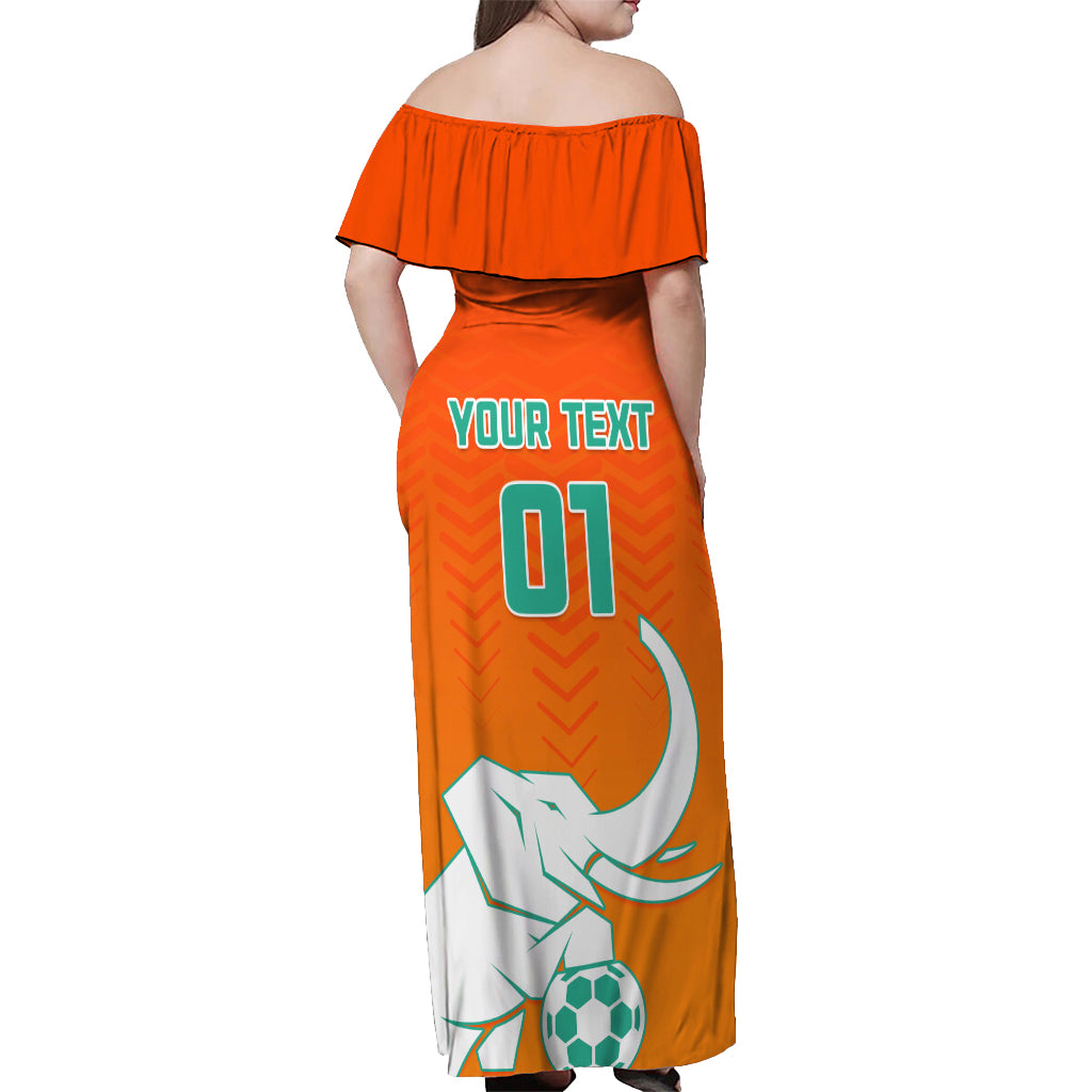 Ivory Coast Football Off Shoulder Maxi Dress Go Les Elephants - Wonder Print Shop
