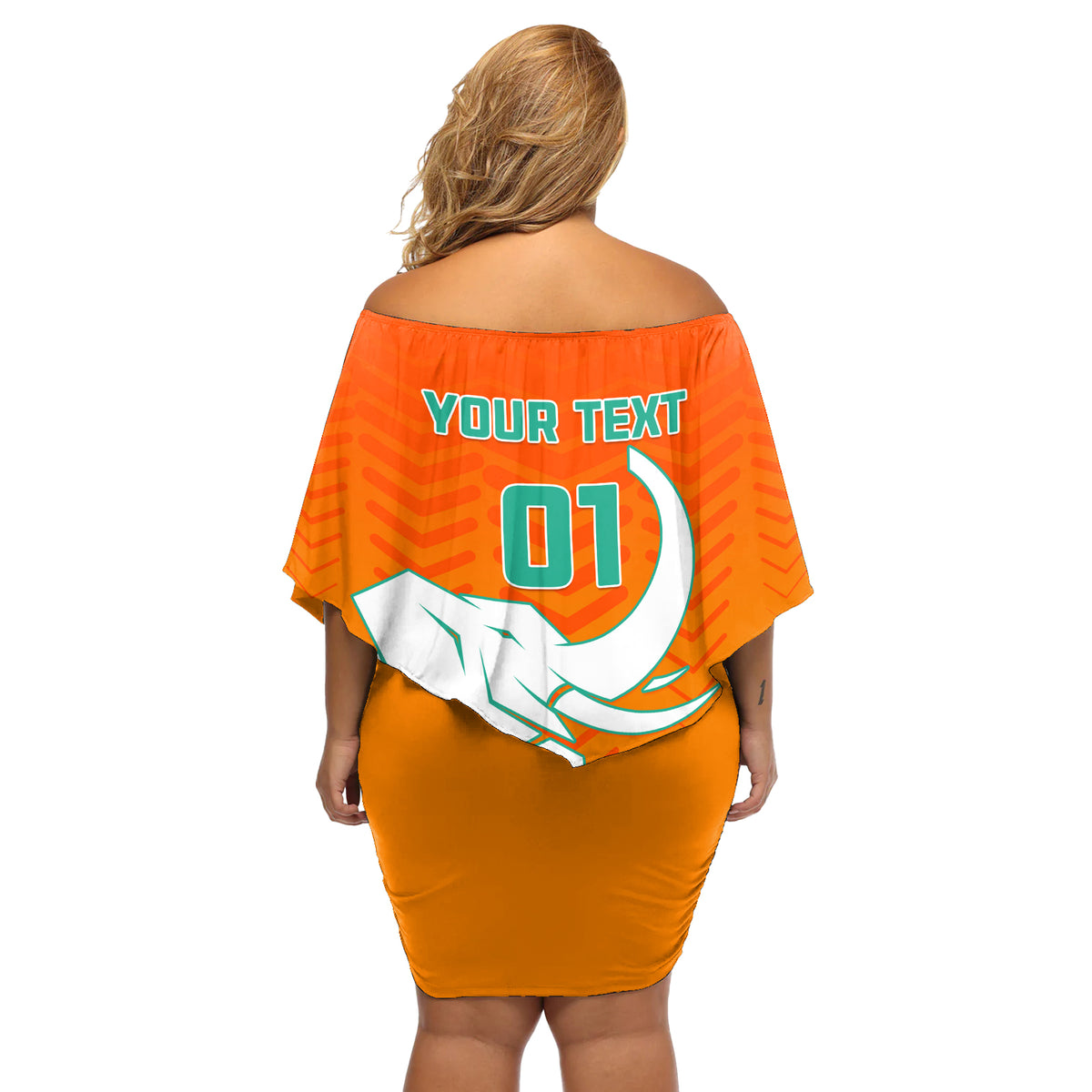 Ivory Coast Football Off Shoulder Short Dress Go Les Elephants - Wonder Print Shop