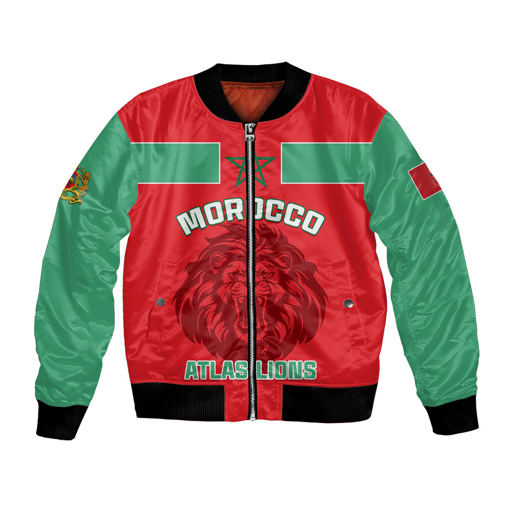 Morocco Football Bomber Jacket Go The Atlas Lions - Wonder Print Shop