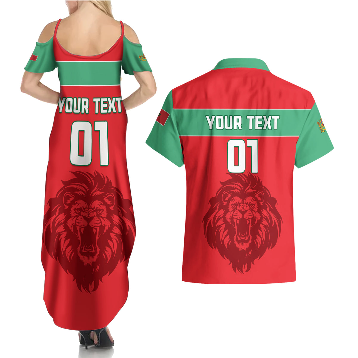 Morocco Football Couples Matching Summer Maxi Dress and Hawaiian Shirt Go The Atlas Lions - Wonder Print Shop