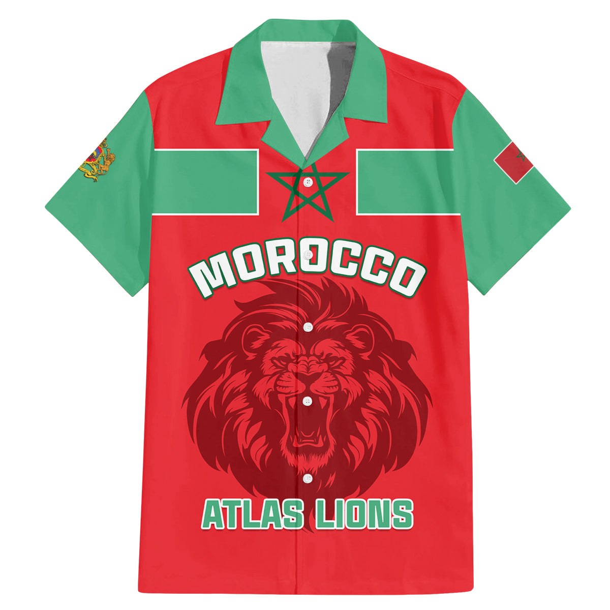 Morocco Football Family Matching Mermaid Dress and Hawaiian Shirt Go The Atlas Lions - Wonder Print Shop