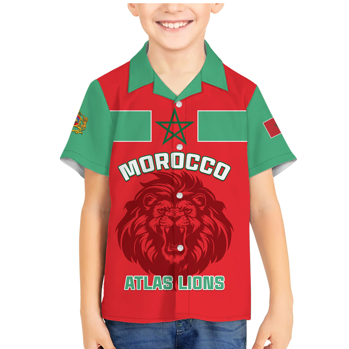 Morocco Football Family Matching Mermaid Dress and Hawaiian Shirt Go The Atlas Lions - Wonder Print Shop