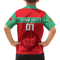 Morocco Football Family Matching Off Shoulder Short Dress and Hawaiian Shirt Go The Atlas Lions - Wonder Print Shop