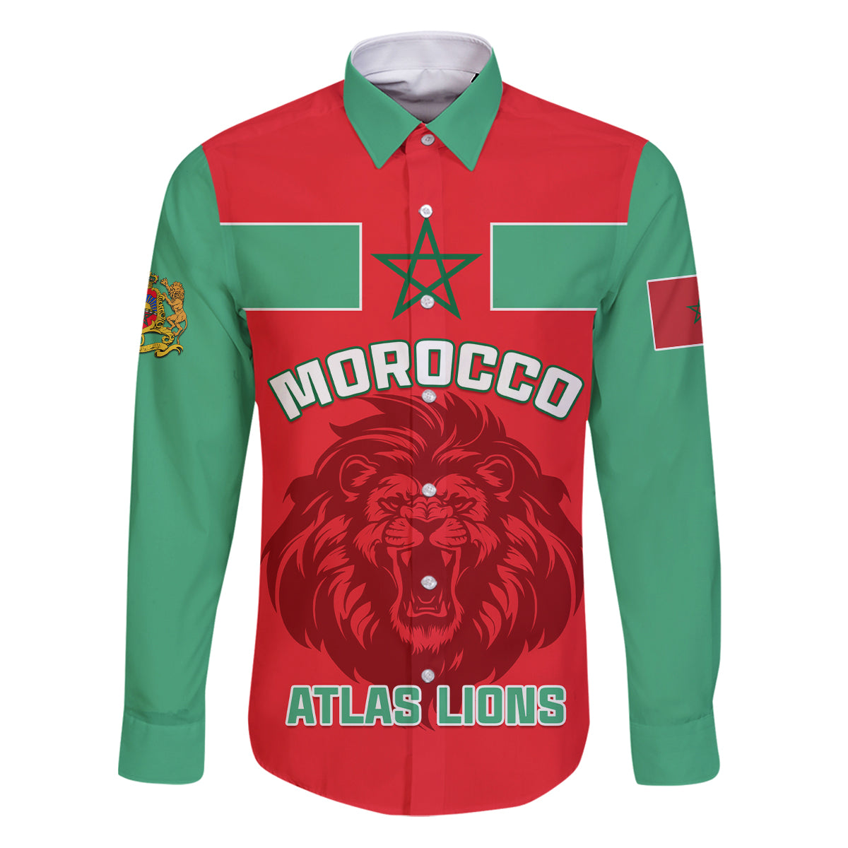 Morocco Football Family Matching Puletasi and Hawaiian Shirt Go The Atlas Lions - Wonder Print Shop