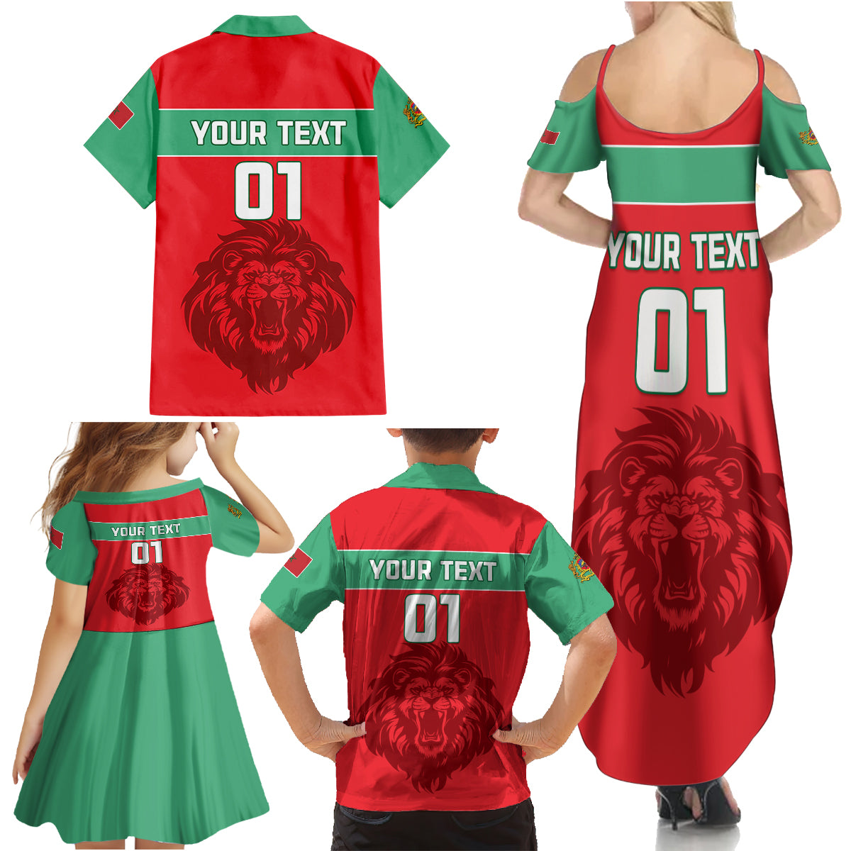Morocco Football Family Matching Summer Maxi Dress and Hawaiian Shirt Go The Atlas Lions - Wonder Print Shop