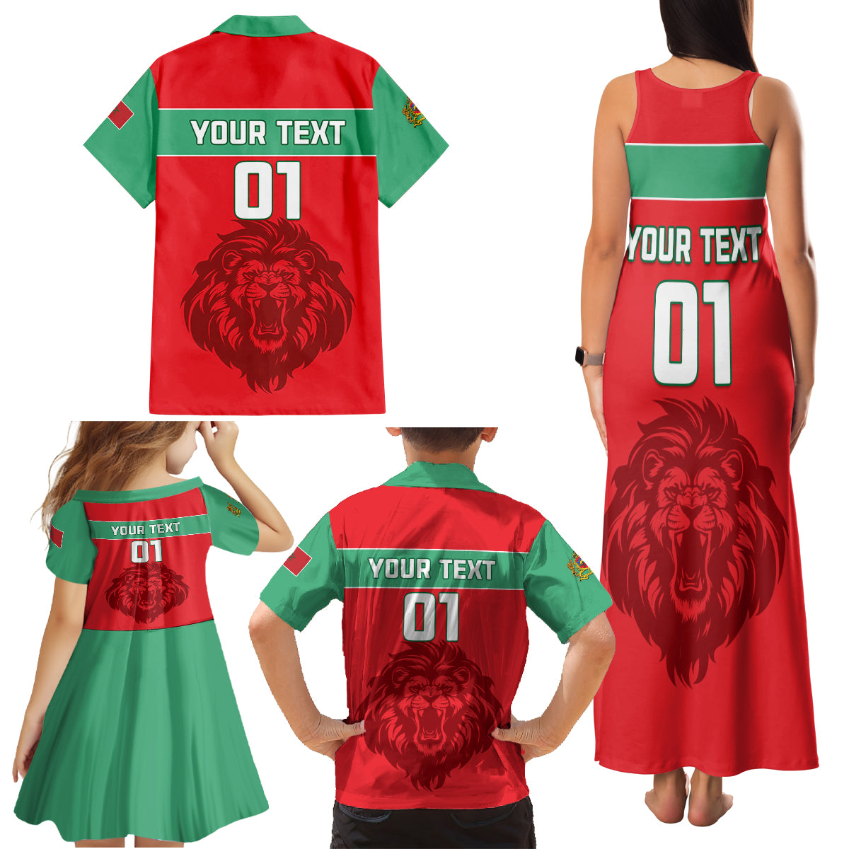 Morocco Football Family Matching Tank Maxi Dress and Hawaiian Shirt Go The Atlas Lions - Wonder Print Shop
