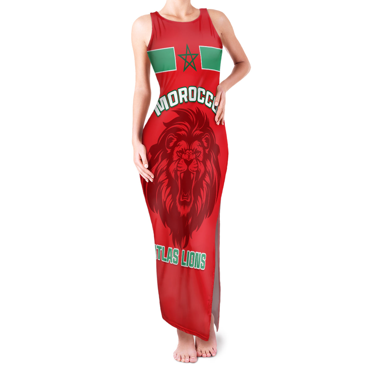 Morocco Football Family Matching Tank Maxi Dress and Hawaiian Shirt Go The Atlas Lions - Wonder Print Shop