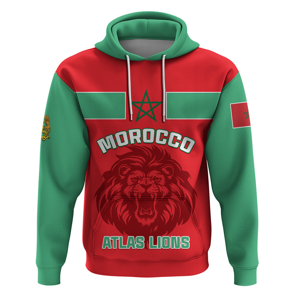 Morocco Football Hoodie Go The Atlas Lions