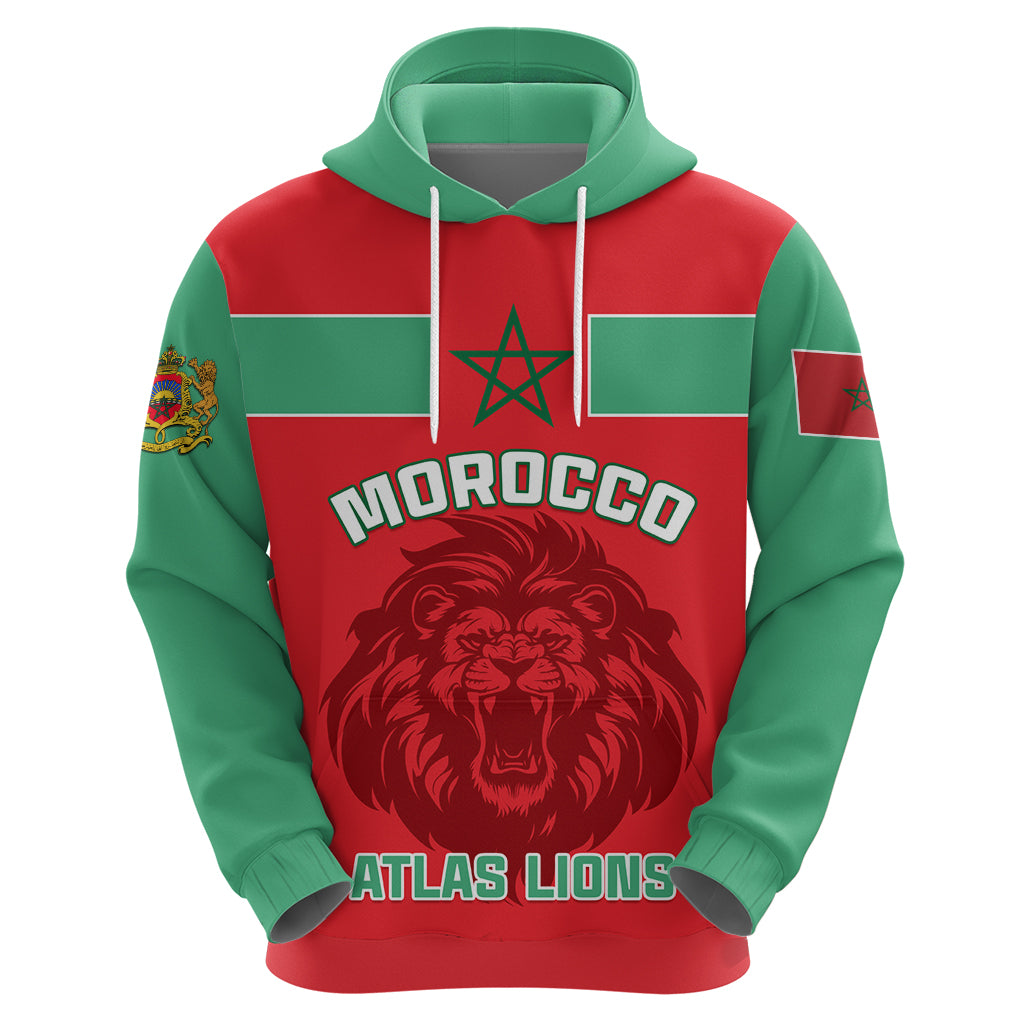 Morocco Football Hoodie Go The Atlas Lions - Wonder Print Shop