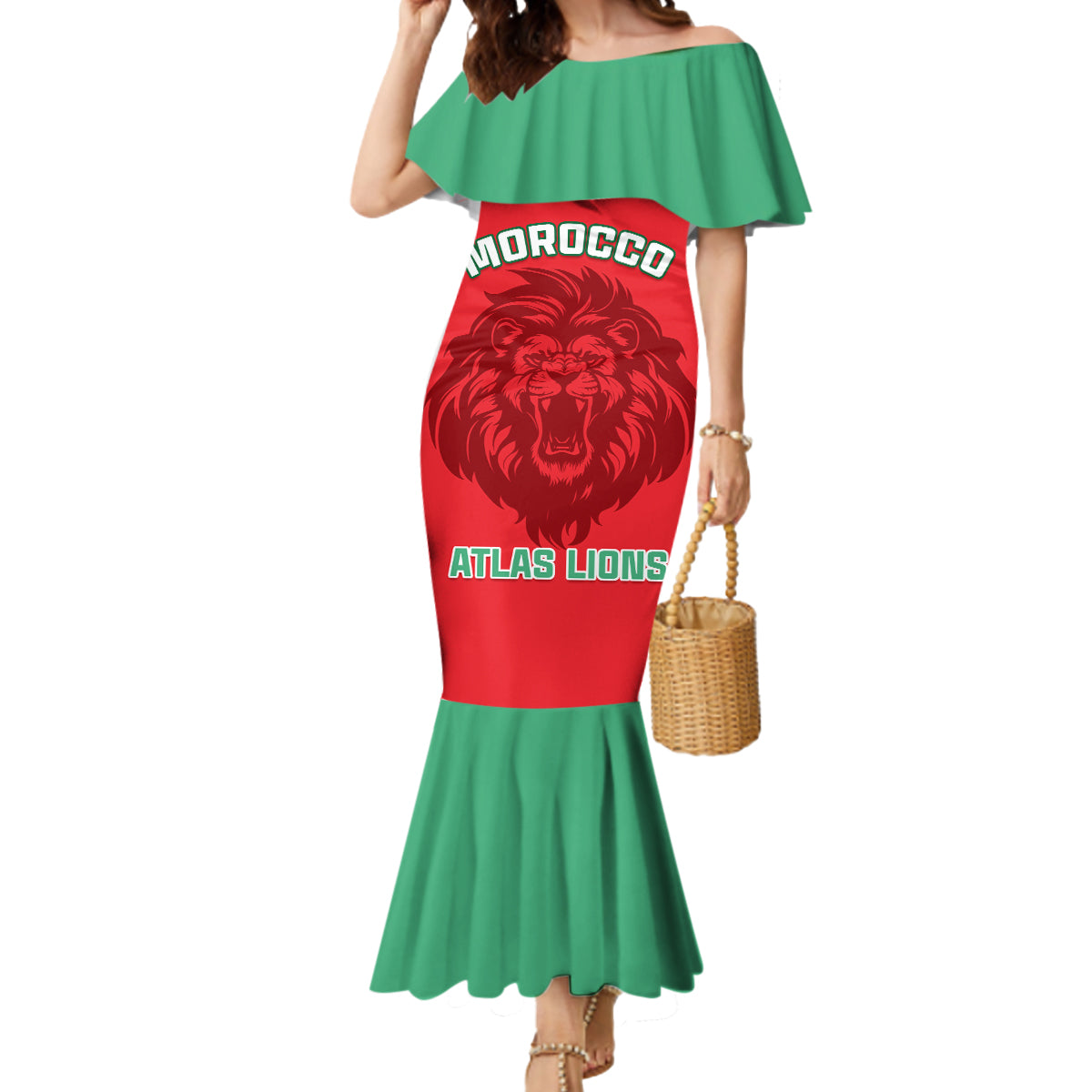 Morocco Football Mermaid Dress Go The Atlas Lions - Wonder Print Shop