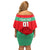 Morocco Football Off Shoulder Short Dress Go The Atlas Lions - Wonder Print Shop