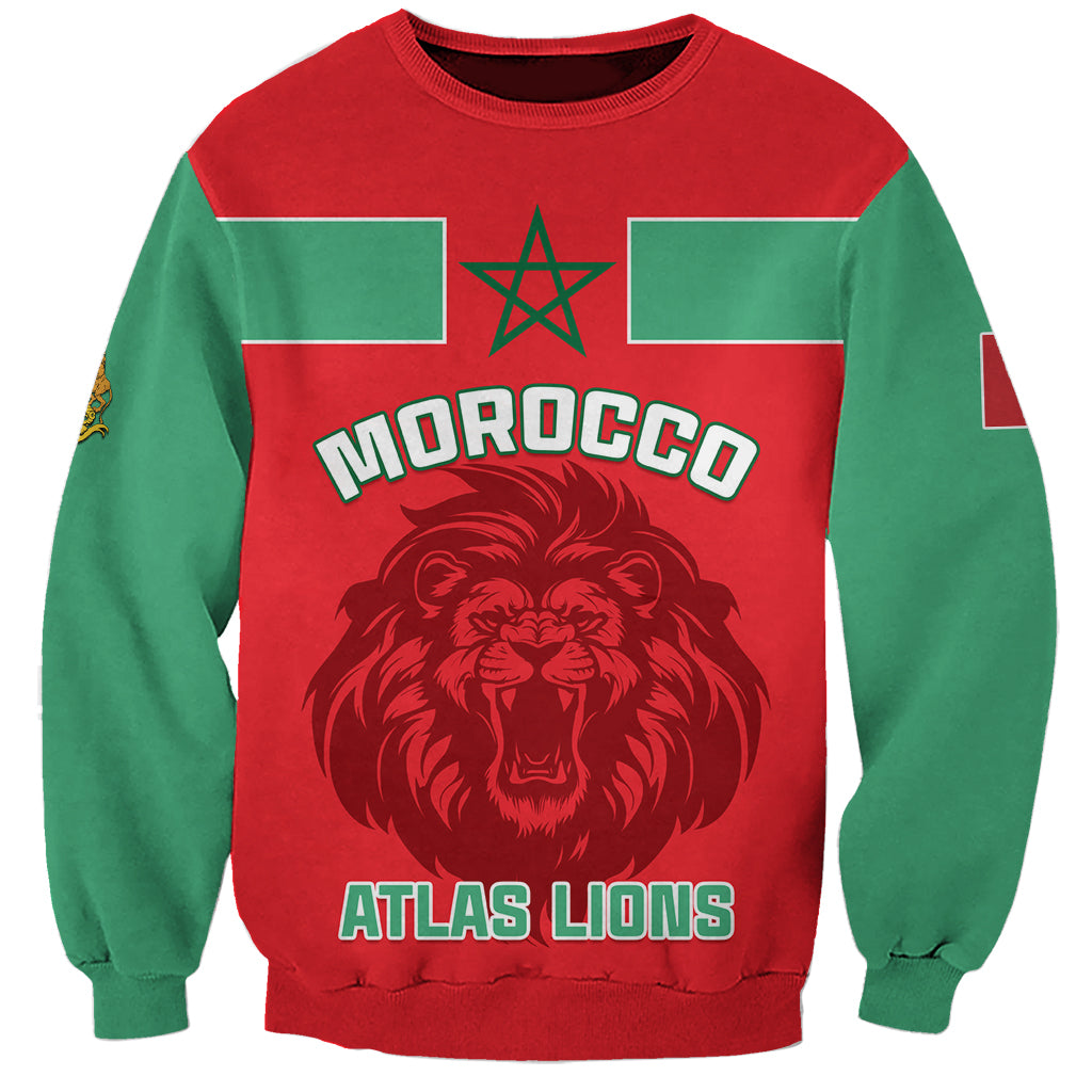 Morocco Football Sweatshirt Go The Atlas Lions - Wonder Print Shop