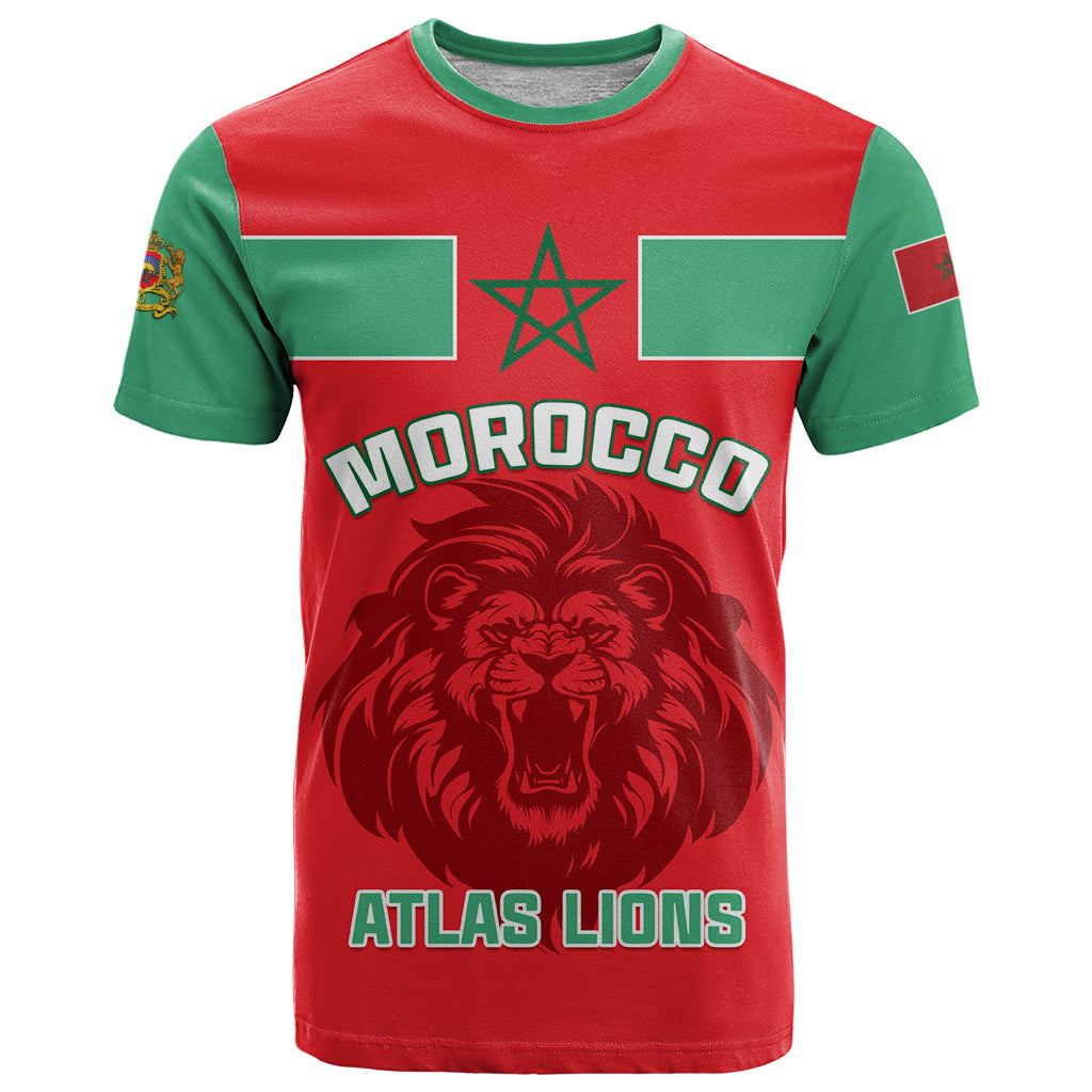 Morocco Football T Shirt Go The Atlas Lions - Wonder Print Shop