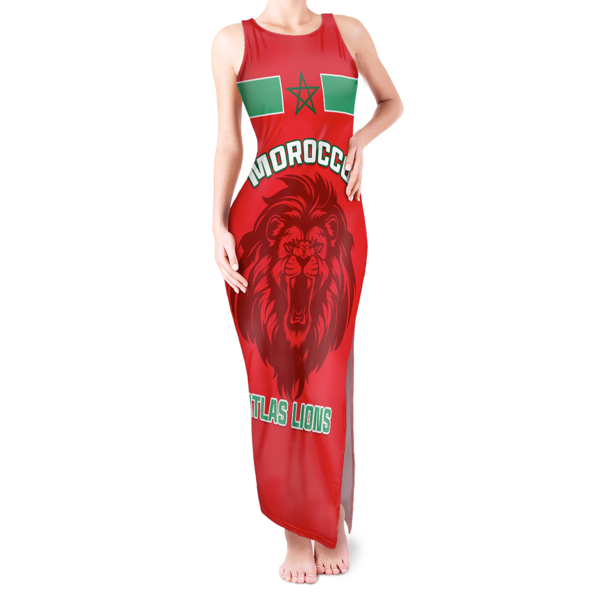 Morocco Football Tank Maxi Dress Go The Atlas Lions - Wonder Print Shop