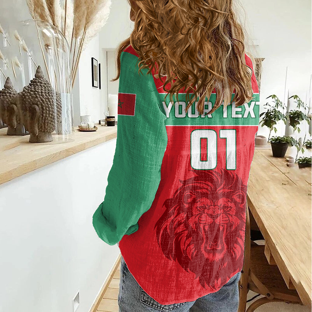 Morocco Football Women Casual Shirt Go The Atlas Lions - Wonder Print Shop