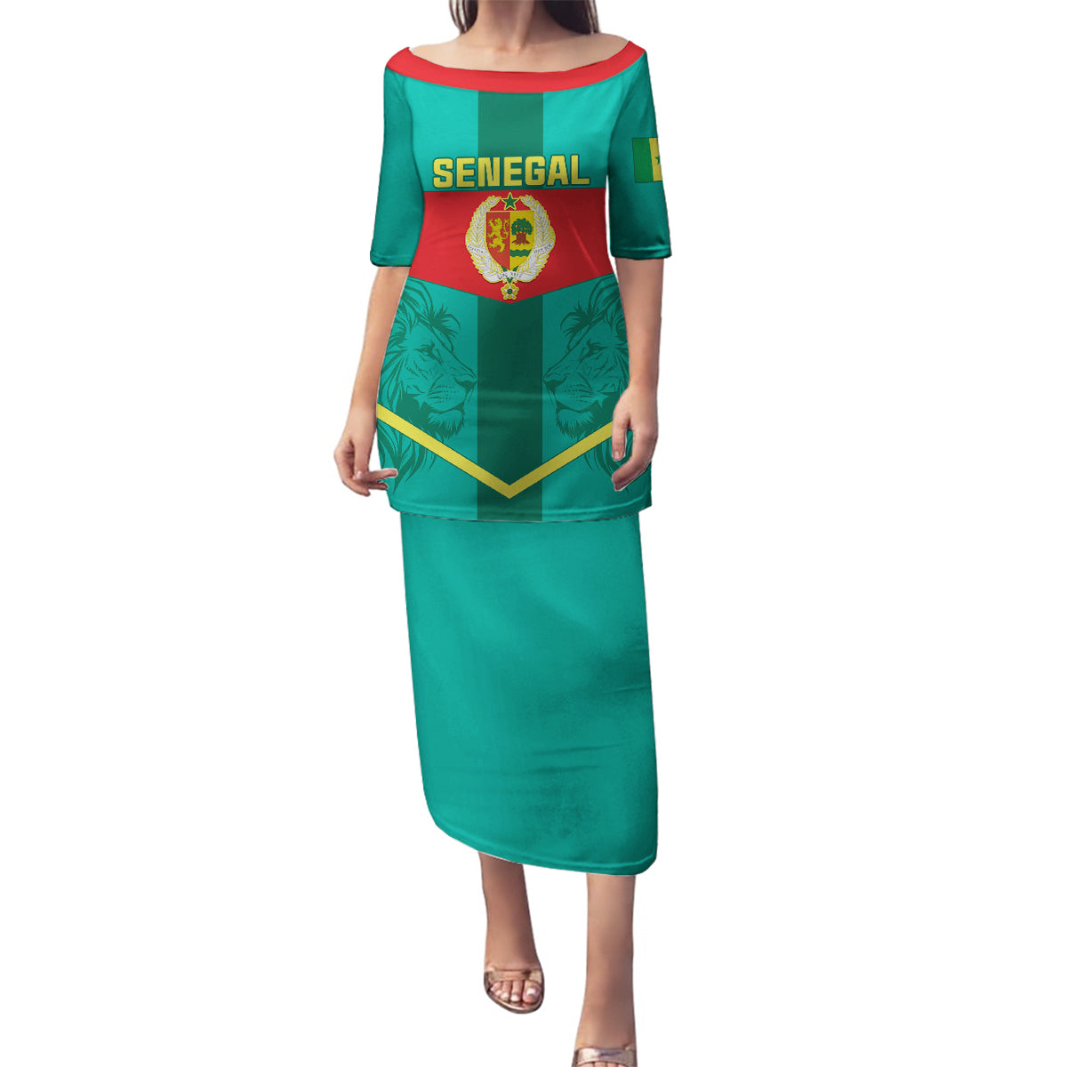 Senegal Football Family Matching Puletasi and Hawaiian Shirt Go Lions of Teranga - Wonder Print Shop