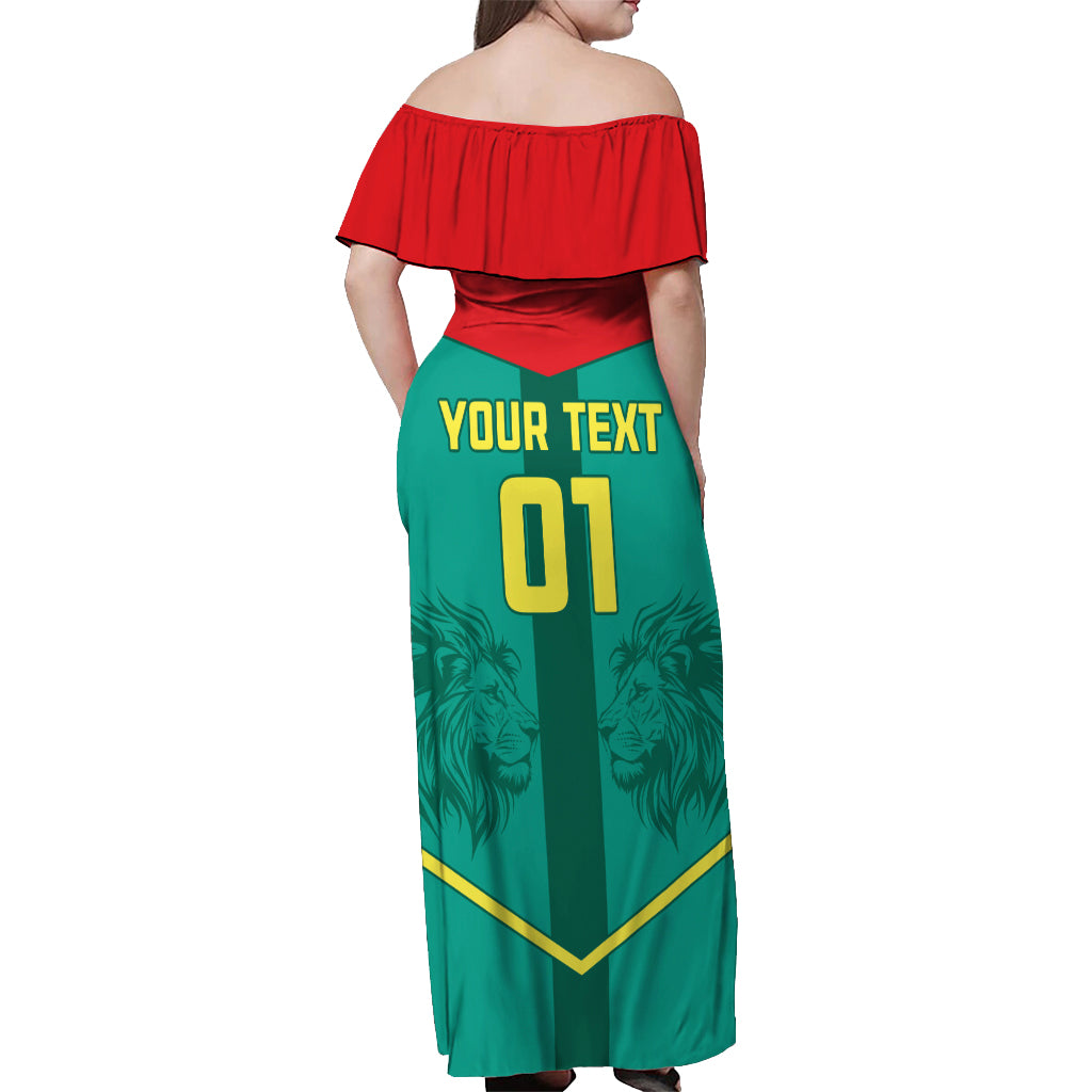 Senegal Football Off Shoulder Maxi Dress Go Lions of Teranga - Wonder Print Shop