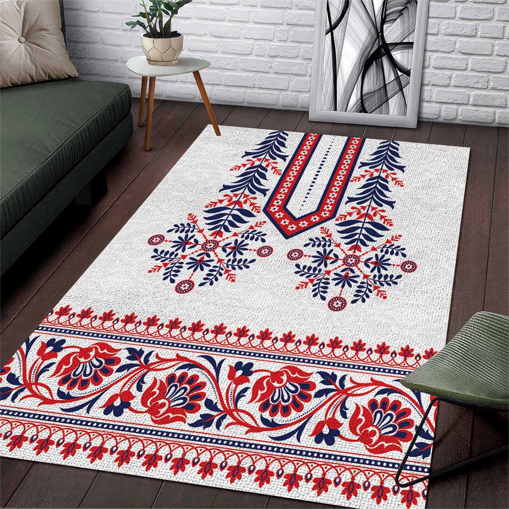 Panama Pollera Traditional Pattern Area Rug