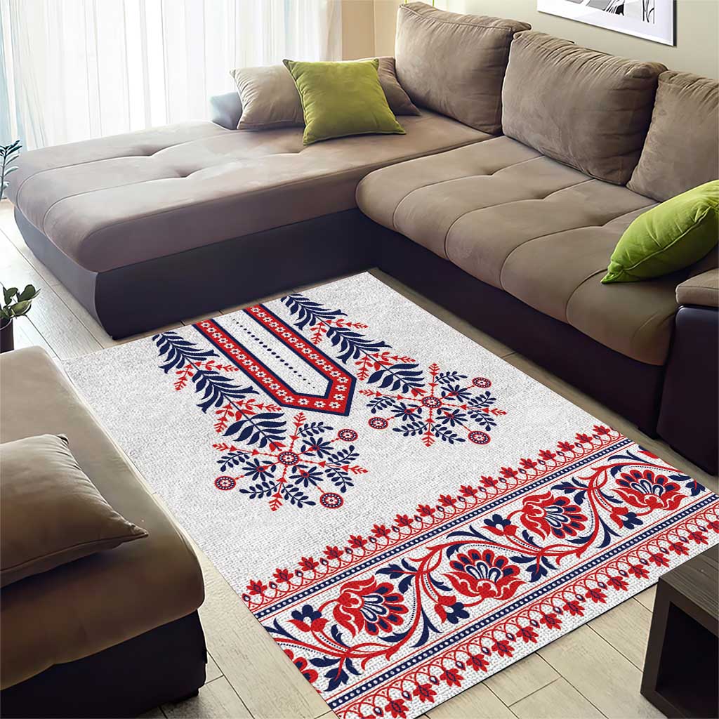 Panama Pollera Traditional Pattern Area Rug