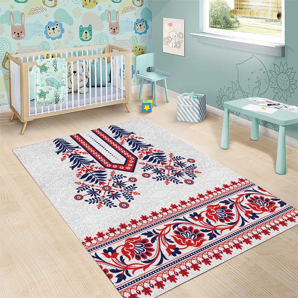 Panama Pollera Traditional Pattern Area Rug
