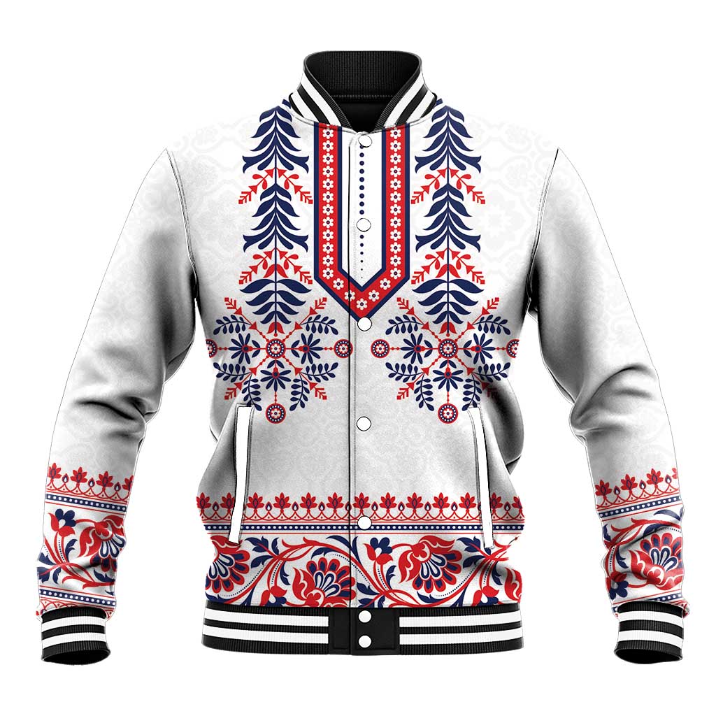 Panama Pollera Traditional Pattern Baseball Jacket