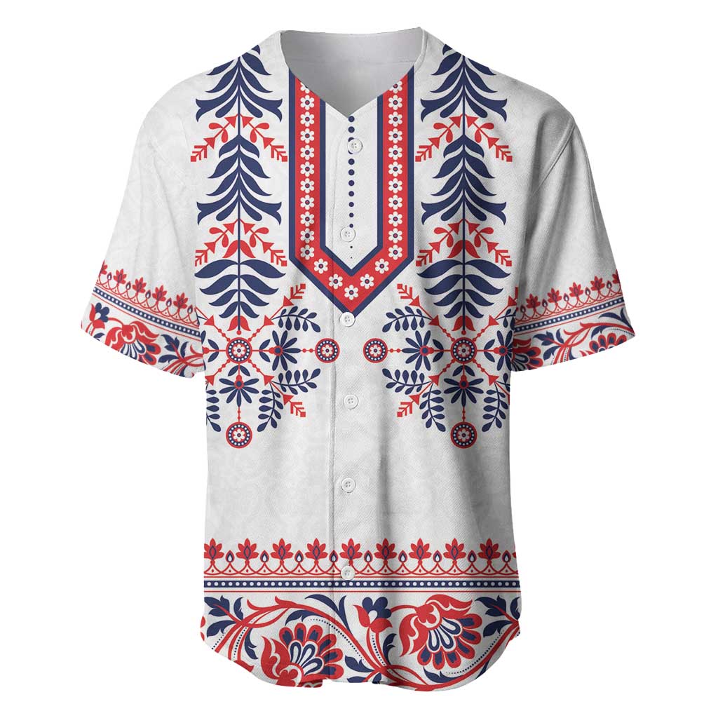 Panama Pollera Traditional Pattern Baseball Jersey