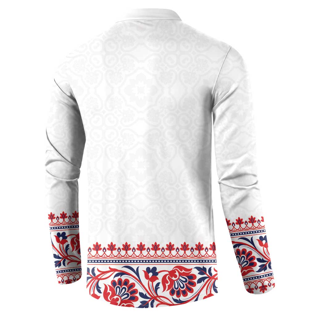 Panama Pollera Traditional Pattern Button Sweatshirt