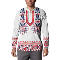 Panama Pollera Traditional Pattern Button Sweatshirt